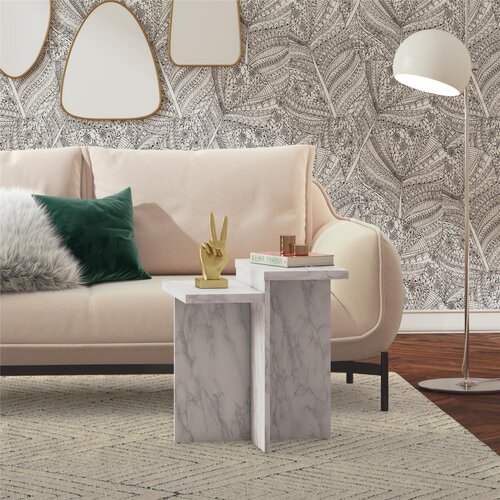 CosmoLiving by Cosmopolitan Bela mizica v marmornem dekorju 56x56 cm Brielle &amp;ndash; Slike