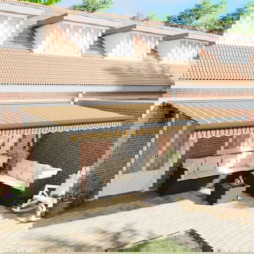 vidaXL Ročno Zložljivo Senčilo z večbarvnimi črtami 500 x 300 cm Cene