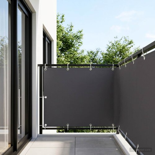  Zaslon za privatnost na balkonu 150 x 700 cm Polyester Antracit Slike