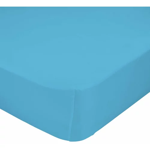 Happy Friday Basic Turkizno modra elastična rjuha iz čistega bombaža, 90 x 200 cm