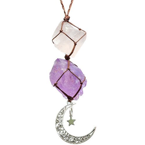 INF Kristalni obesek za avto iz kijanita in amazonita z vrvico Pink+Purple, (21741470) Cene