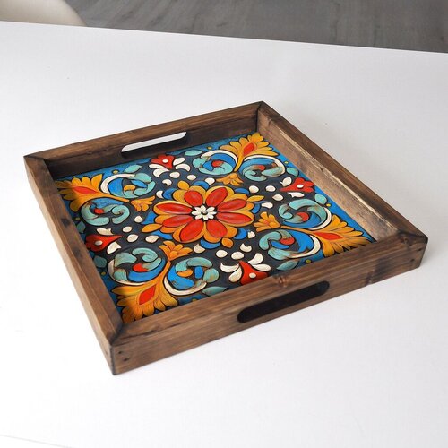 Aberto Design Poslužavnik REF053 35 x 35 x 4 cm, Šareni Cene