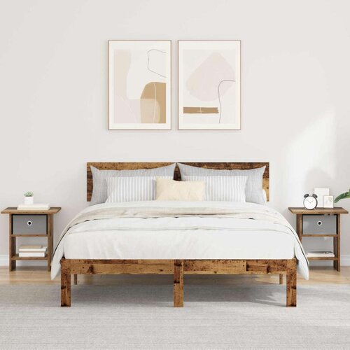  Noćni ormarić s ladicama 2 pcs Staro drvo 41 x 40 x 45 cm Cene