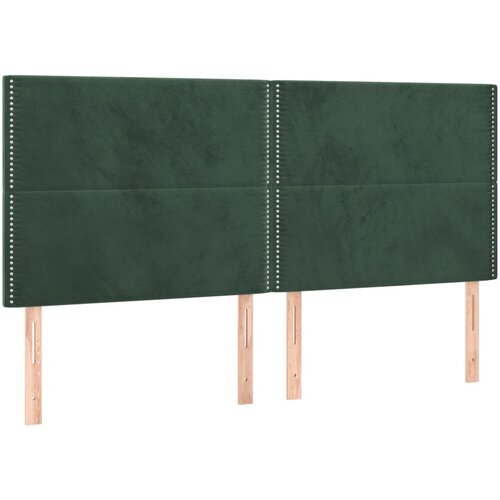 Maison Chic Posteljno vzglavje - Vzglavna omarica 4 kosa temno zelen 100x5x78/88 cm žamet, (22077603) Cene