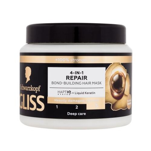 Schwarzkopf Gliss Repair 4-in-1 Hair Mask dubinski hranjiva maska za jako o&amp;scaron;tećenu i suhu kosu 400 ml za ženske Slike