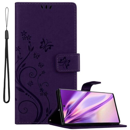 Cadorabo Samsung Galaxy NOTE 10 PLUS temno modra - ovitek v cvetličnem dizajnu z magnetnim zapiranjem, stoječo funkcijo in režami za kartice, (20563461) Cene