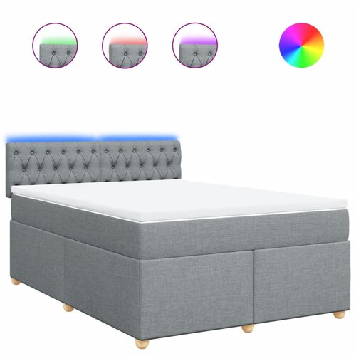 vidaXL Box spring postelja z vzmetnico svetlo siva 160x200 cm žamet, (21306166) Cene