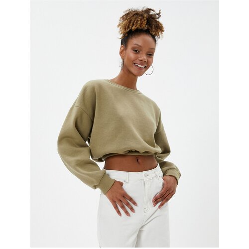 Koton Crop Sweatshirt Crew Neck Ribbed Waist Long Sleeve | ePonuda.com