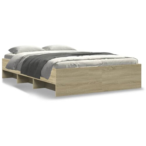 VidaXL Okvir za krevet boja hrasta 140 x 200 cm konstruirano drvo Slike