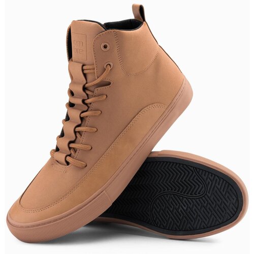 Ombre Men&amp;#039;s high-top sneakers shoes with rubber toe - cream Slike