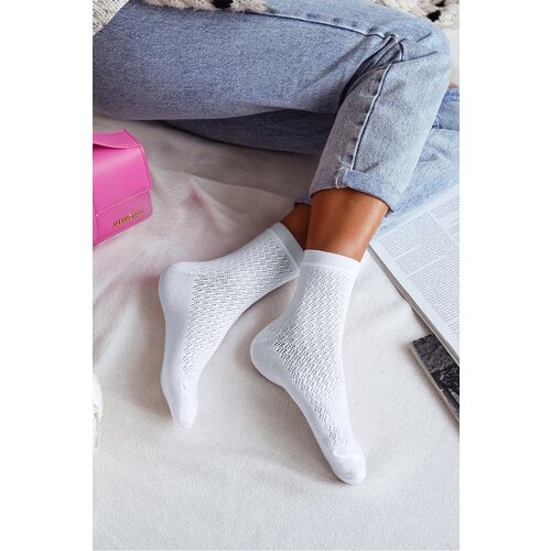 Milena Women's Openwork Socks CC Ecru Cene