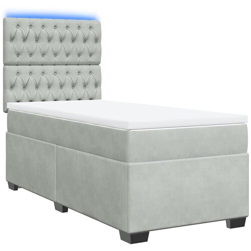 Box spring krevet s madracem svjetlosivi 90x190 cm bar&amp;scaron;unasti Slike