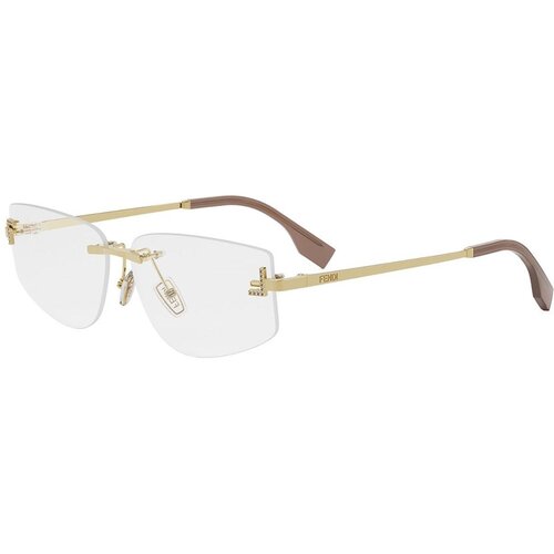 Fendi First Crystal Yellow Geometric Eyeglasses ONE SIZE (58) Zlata/Kristalna Slike