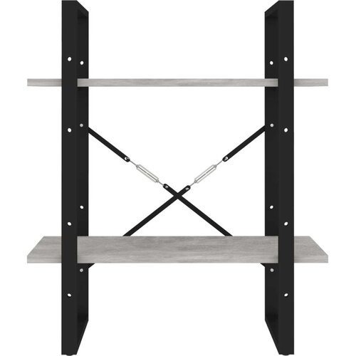  Knjižna omara 2-nadstropna betonsko siva 60x30x70 cm iverna pl., (20706037) Slike