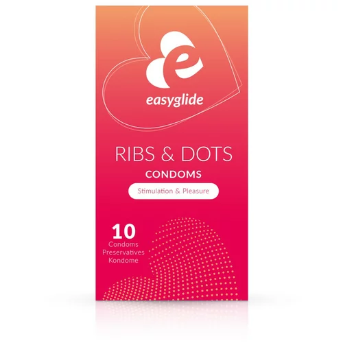 EasyGlide - Ribs and Dots Condoms - 10 pieces