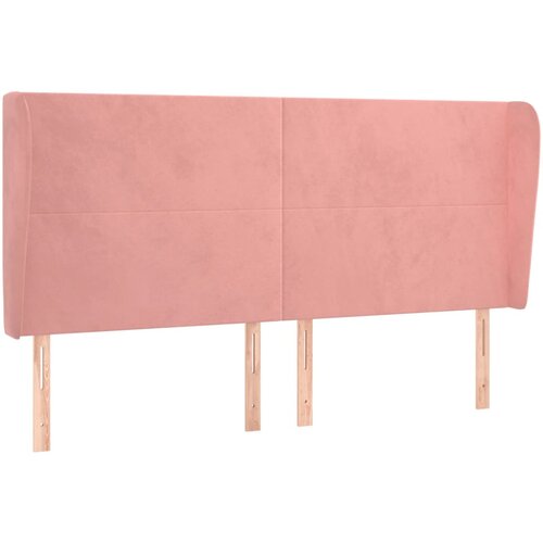 Maison Chic posteljno vzglavje - vzglavna omarica - nočna omarica z u&amp;scaron;esi roza 163x23x118/128 cm žamet, (21708341) Slike