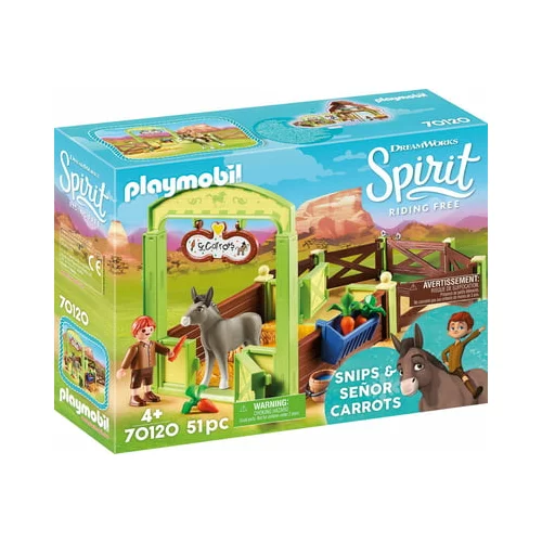 Playmobil 70120 - Spirit - Riding Free - Snips in gospod korenček s konjsko ogrado