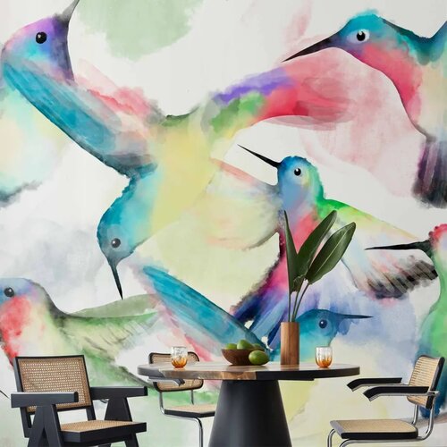  Foto tapeta - Watercolor Birds 350x256 Premium Slike