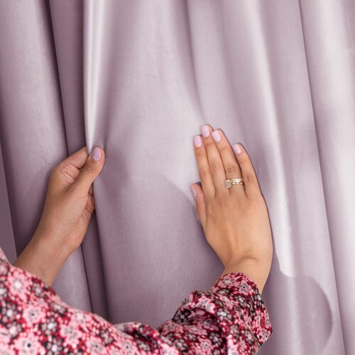Restilo Svetlo rožnata žametna zavesa za delno zatemnitev 140x270 cm Pleat &amp;ndash; Slike