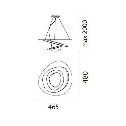 ARTEMIDE ar 1249010A - led prigu&amp;scaron;iva luster na sajli pirce micro LED/27W/230V Slike
