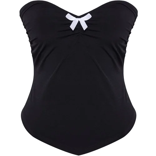 Trendyol Black Bow Detailed Knitted Blouse