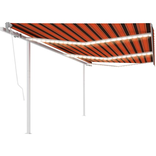 vidaXL Avtomatska tenda LED + senzor 6x3 m oranžna in rjava Cene