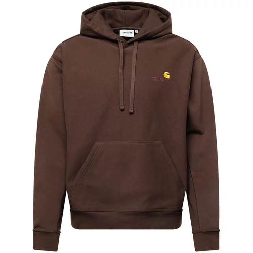 Carhartt WIP Sweater majica 'American Script' čokolada / žuta / ciklama