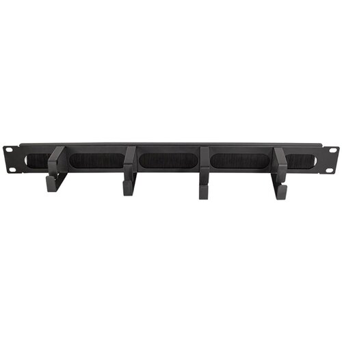 Logilink 19 cable management bar with 4 metal brackets and brush strip, black, OR106B Slike