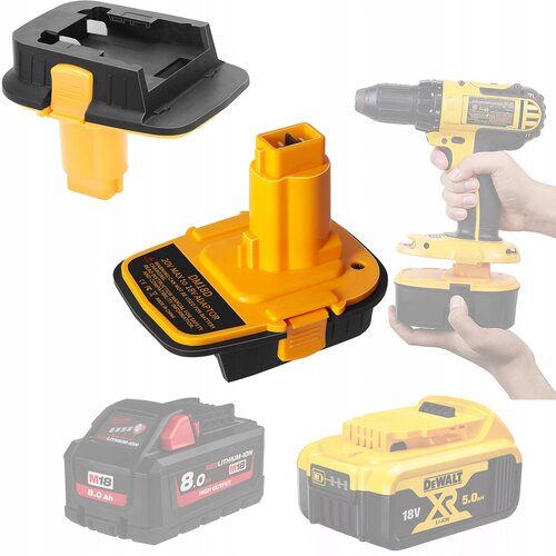 Rosfix DEWALT DCB201 ADAPTER ZA 18V BATERIJE DEWALT IN MILWAUKEE (DM18D) RUMENO/ČRNO, (21746473) Slike