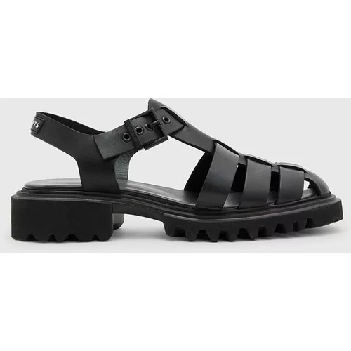 AllSaints Kožne sandale NESSA za žene, boja: crna, s platformom