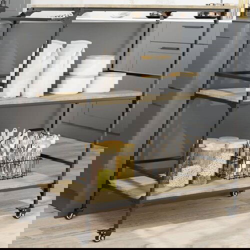 vidaXL Kuhinjska kolica boja hrasta 100 5x50x105 cm konstruirano drvo Cijene
