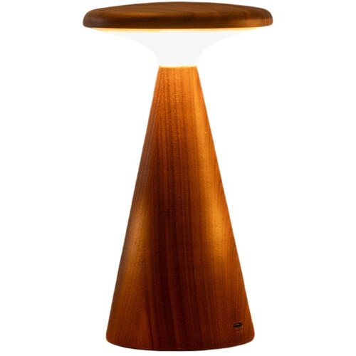 Gingko LED namizna svetilka v temni naravni barvi z lesenim senčilom (vi&amp;scaron;ina 14 cm) Sylva &amp;ndash; Slike