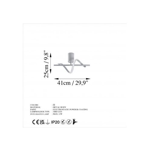 Opviq metalni luster, 41x25x16cm, bijeli Slike