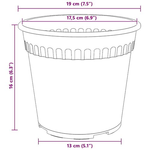  Okrugla saksija za cveće 24 pcs Crvena cigla &amp;Oslash; 19 x 16 cm Slike