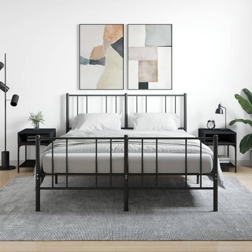 VidaXL Noćni ormarići 2 kom crni 40 x 41 x 50 cm od konstruiranog drva Slike