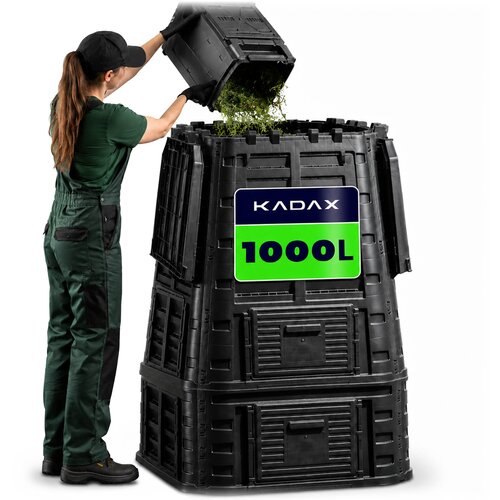KADAX Modularni vrtni kompostnik, odporen proti zmrzali, črne barve, 1000 l, (5000345908) Cene