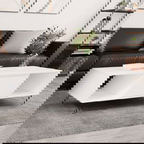  Stolić za kavu bijeli 104 x 60 x 35 cm od konstruiranog drva Cijene