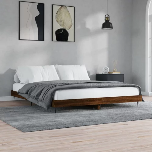  kreveta smeđa boja hrasta 140 x 200 cm konstruirano drvo