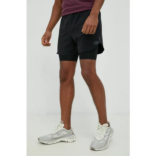 New Balance Kratke hlače za tek Q Speed moške, črna barva