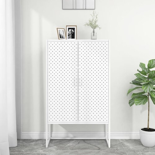 vidaXL Visoka omarica bela 80x35x135 cm jeklo Cene