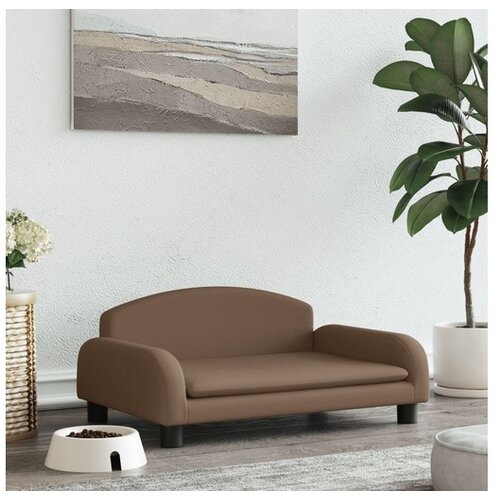 VidaXL Krevet za pse smeđi 70 x 45 x 30 cm od tkanine Slike