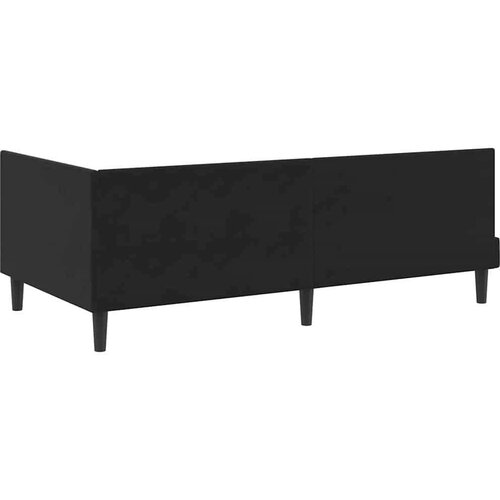 VidaXL Kutni krevetni okvir s madracem s uzglavljem 2 pcs Crna Bar&amp;scaron;un - Crna 90 x 190 cm Slike