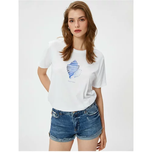 Koton Şahika Ercümen X Cotton - Shell Printed Cotton T-Shirt