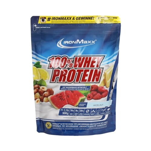 IRONMAXX 100% Whey Protein 500g vrečka - Lešnik Cene