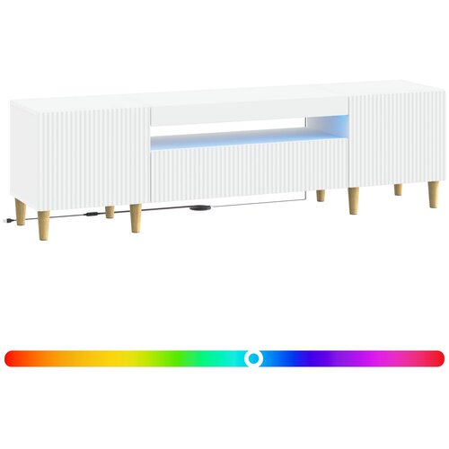  LED TV kabinet Bijela Konstruirano drvo Slike
