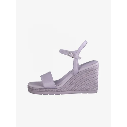 Tamaris Light Purple Leather Gusset Sandals - Women