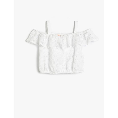 Koton Athlete Crop Scalloped Off Shoulders with Straps Elastic Waist. Slike