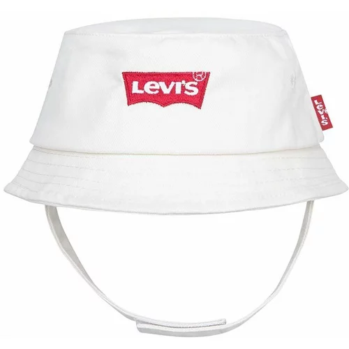 Levi's Otroški bombažni klobuk LAN LEVIS BATWING BUCKET CAP bež barva