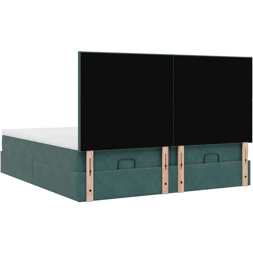 VidaXL okvir kreveta s madracima tamnozeleni 200x200cm bar&amp;scaron;unasti Slike
