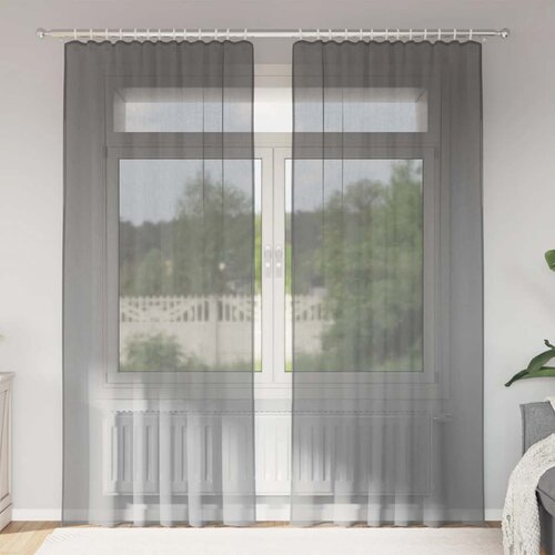 vidaXL Voile zavjese s petljama 2 kom tamnosive 140x245 cm Cijene